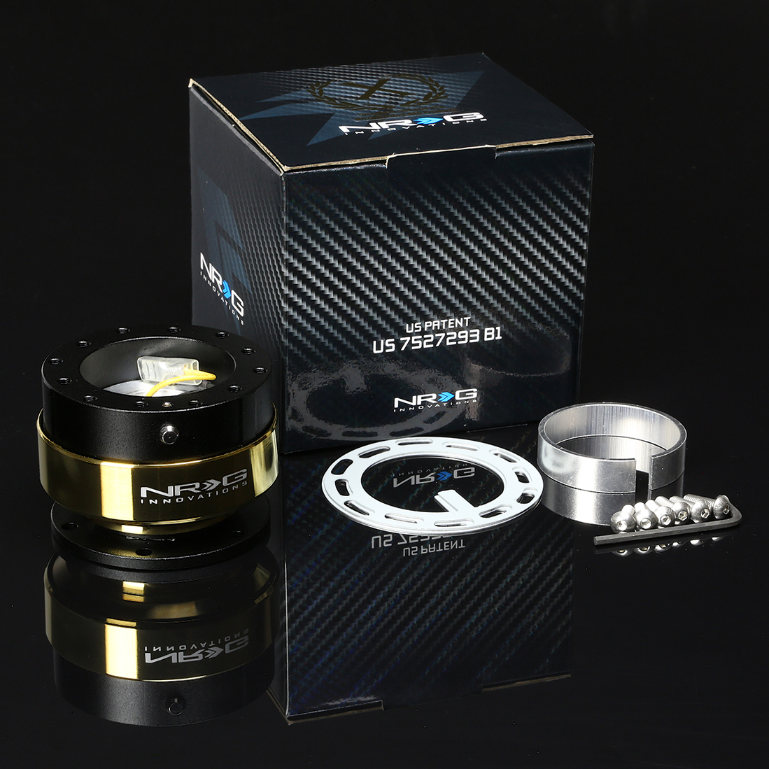 NRG SHORT HUB+GEN 2.0 QUICK RELEASE BLACK+GOLD CHROME FOR S13 S14